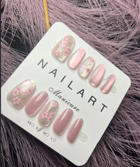 Premium Plum Pink Cat Eye Nails