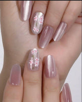 Premium Plum Pink Cat Eye Nails