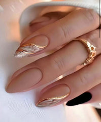 Brown Matte Press-On Nails | Elegant Neutral Salon Set