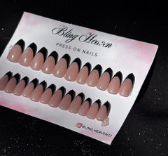 Black Tips Press On Nails