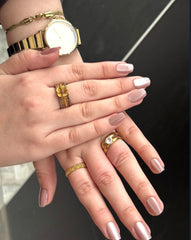 Short Golden Chrome Press-On Nails