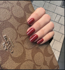 Red Berry Square Press On Nails
