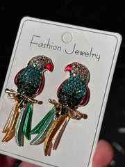 Parrot Rhinestone Studs