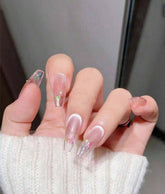 Pink Glossy Press-On Nails | Square Shape Salon Finish Set