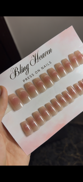 Glossy Pink Press On Nails