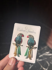 Parrot Rhinestone Studs