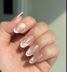 French Cat Eye Design Press On Nails
