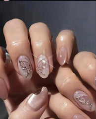 Fairy Pink Press-On Nails | Soft Glossy Elegant Salon Set