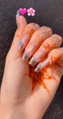 Pink Glossy Press-On Nails | 10Pcs Salon Nail Kit Set