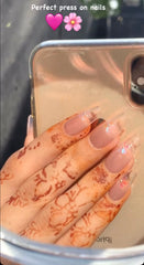 Pink Glossy Press-On Nails | 10Pcs Salon Nail Kit Set