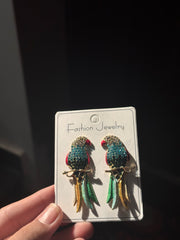 Parrot Rhinestone Studs