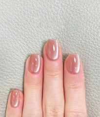Short Golden Chrome Press-On Nails