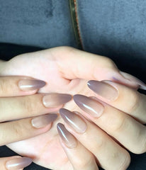 Black Merge Press-On Nails | Luxury Matte & Gloss Combo Set